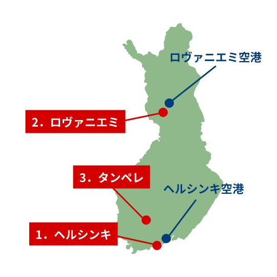 フィンランドの地図画像